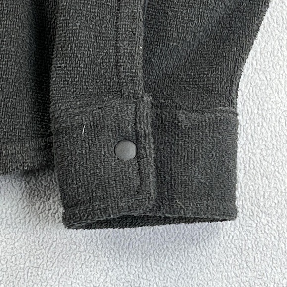 Outerknown Shirt Jacket Mens Small Gray Snap Front Terry Fleece Shacket Pocket - Picture 5 of 11